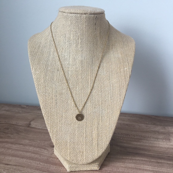Letter "n" Gold/Brass Stamped Necklace - Picture 4 of 5